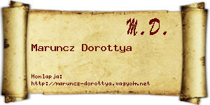 Maruncz Dorottya névjegykártya